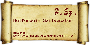 Helfenbein Szilveszter névjegykártya